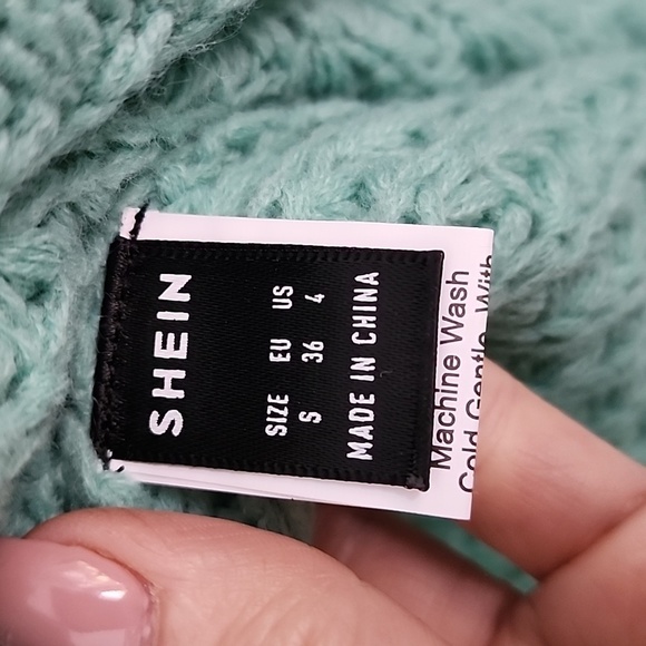 DARK Mint Green waffle knit cardigan small medium large - Picture 3 of 5